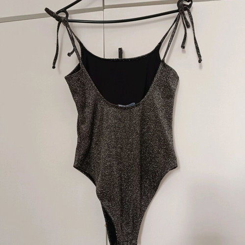 Mango silver bodysuit used with open back size S