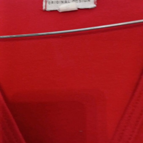 Women's cardigan used, red mako fabric, size S