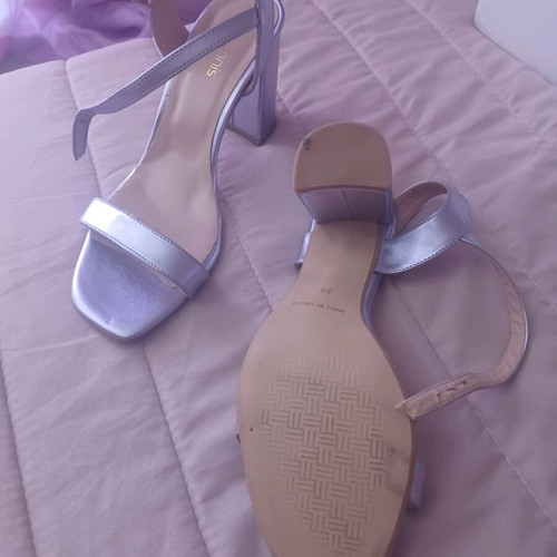 Lilac metallic sandals size 38 new