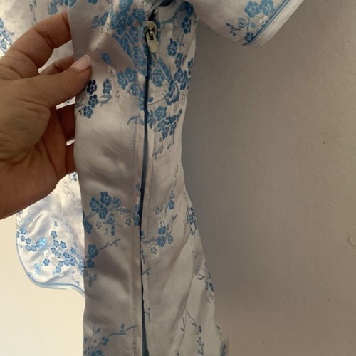 Cheongsam satin blouse turquoise size M like new
