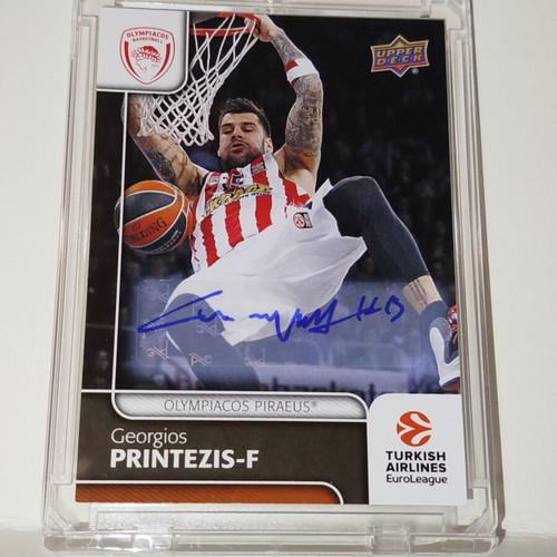 Georgios Printezis autograph card 2016-17 Upper Deck Euroleague Basketball like new