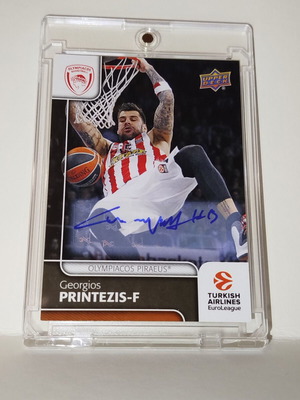Georgios Printezis autograph card 2016-17 Upper Deck Euroleague Basketball like new