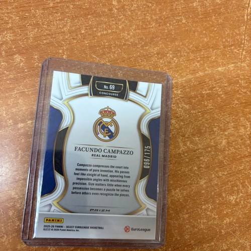 Facundo Campazzo 2025-26 Panini Select EuroLeague Purple Card New