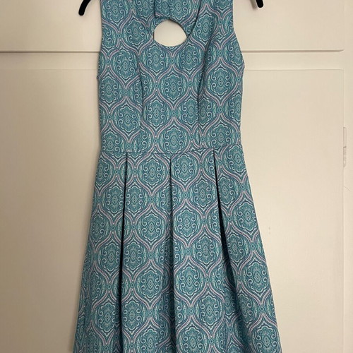 Regalinas mini dress with open back, turquoise, size M, like new