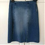  MOSCHINO vintage denim φούστα με μπλε στρας/πετραδάκια