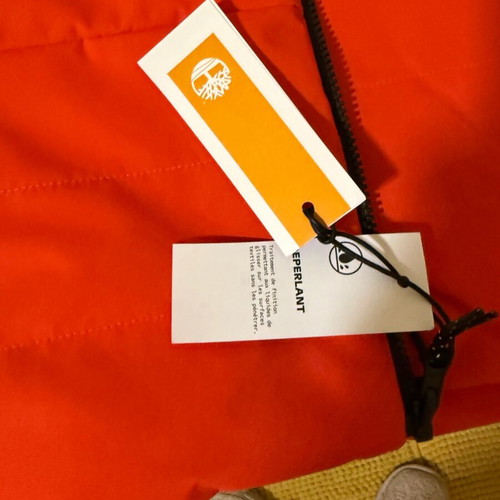 Timberland sleeveless reversible jacket new, orange and black