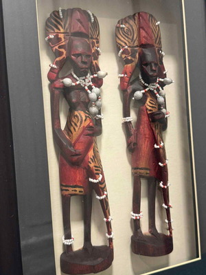 3D Art Painting with Wooden African Figures like new