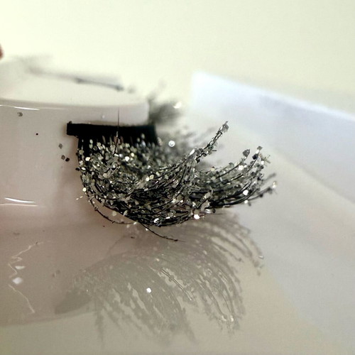 Glitter silver false mink lashes 3D brand new