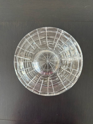 Crystal container with lid like new with embossed pattern