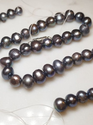 Cultured Tahitian South Sea Pearl Necklace new, mixed shape, 8-12mm