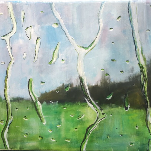 Painting acrylic on canvas 40x40 cm new, hand painted
