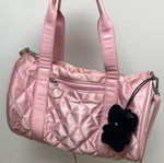 Pink satin handbag
