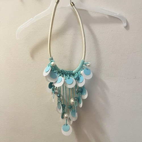 Necklace new in turquoise color with beads