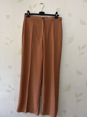 A-Style women's summer pants new, brown with front crease