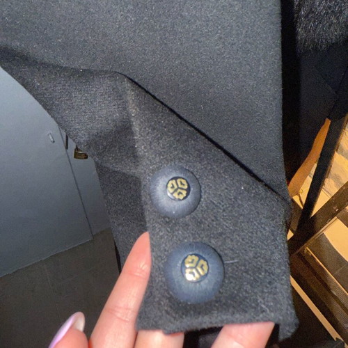 Coat black with genuine mink collar used, size M/L