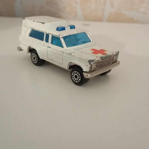 Majorette Jeep Cherokee Ambulance die-cast toy car, vintage