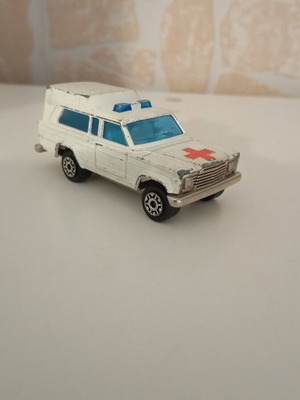 Majorette Jeep Cherokee Ambulance die-cast toy car, vintage