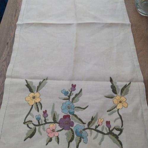 Handmade embroidered table runner