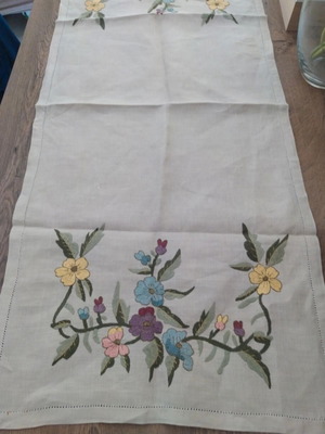 Handmade embroidered table runner