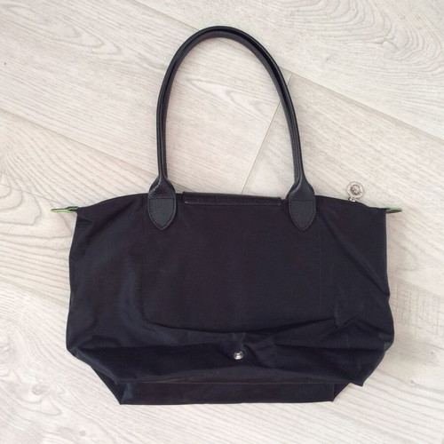 Longchamp Le Pliage One M tote bag black used, canvas 40x27 cm