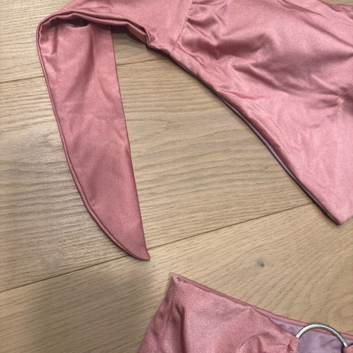 Black Salt strapless bikini like new, dusty pink, high waisted, size S