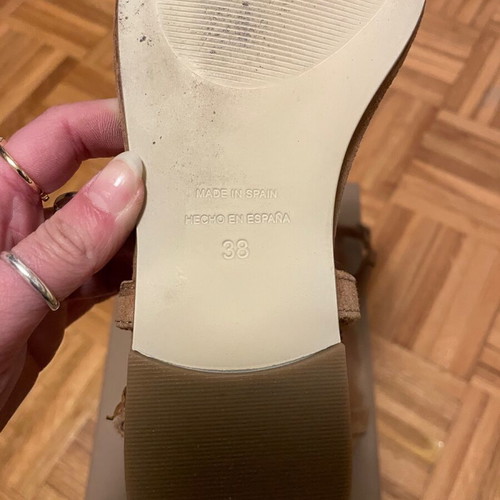Alpe sandals like new, beige and gold, size 38