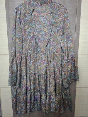 Boho dress with unique sleeves new, multicolor