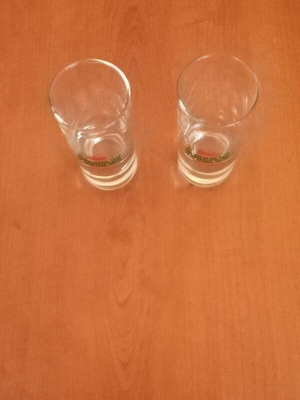 Mini ouzo promotional glasses new, set of 2 pieces