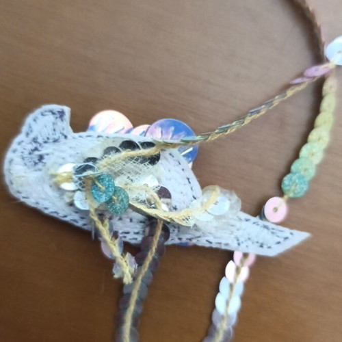 Blue Parrot with Sequins Used, Decorative Craft Element