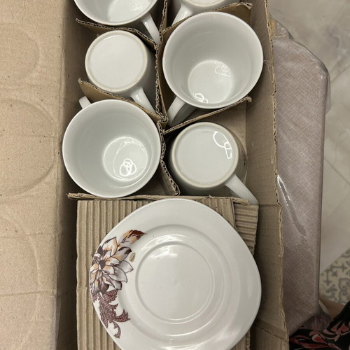 Coffee and tea cup set, new, pack of six