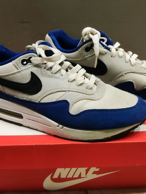 Nike Air Max 1 size 42.5 like new beige and blue sneakers