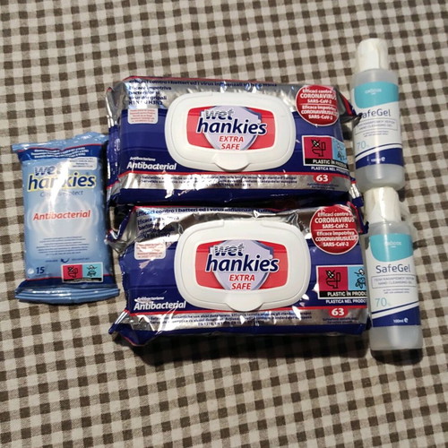 Set of antibacterial wipes and liquids new