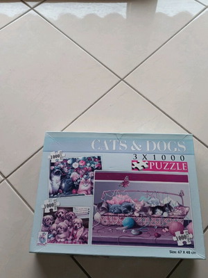 Puzzle set of 3 like new, 1000 pieces each
