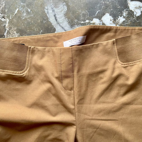 Dorothy Perkins office style maternity trousers used, brown, size L