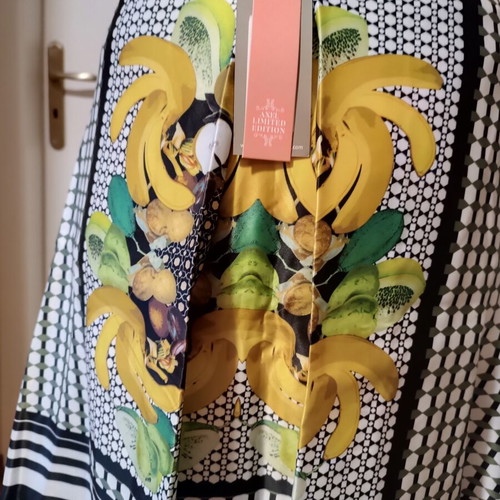 Tropicana Midi Skirt Axel new, satin, size XS-S, art deco print