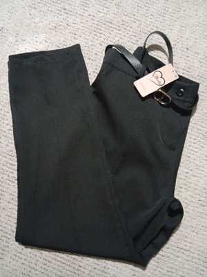 Women's black fabric pants XL new with belt