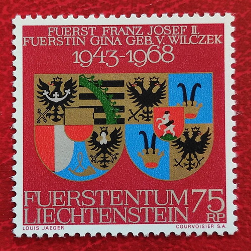 1968 Liechtenstein Stamp 25th Wedding Anniversary Unused New