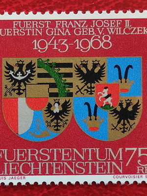 1968 Liechtenstein Stamp 25th Wedding Anniversary Unused New
