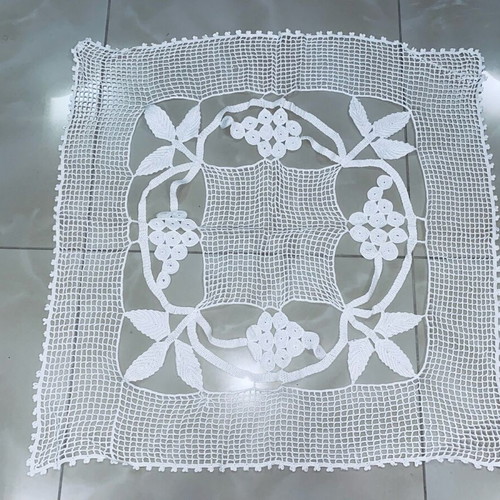 Handmade knitted doily used, size 70x70