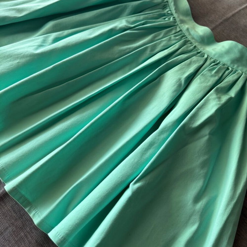 Handmade pleated skirt green, cotton, size Small, like new