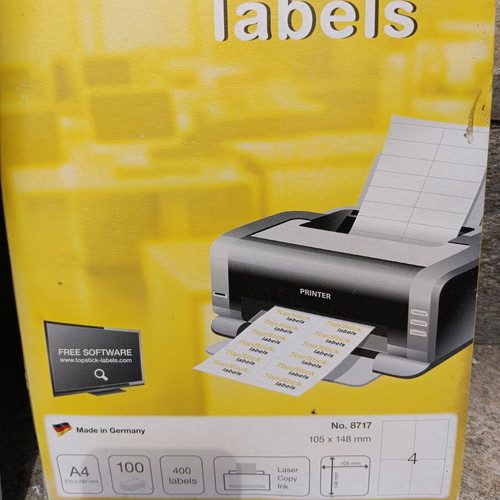 Office supplies set with printing labels, graphic drawers and folder with sleeves