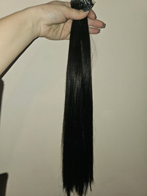 Extension nano rings σαν καινούργια, καστανό σκούρο, 100 τεμάχια