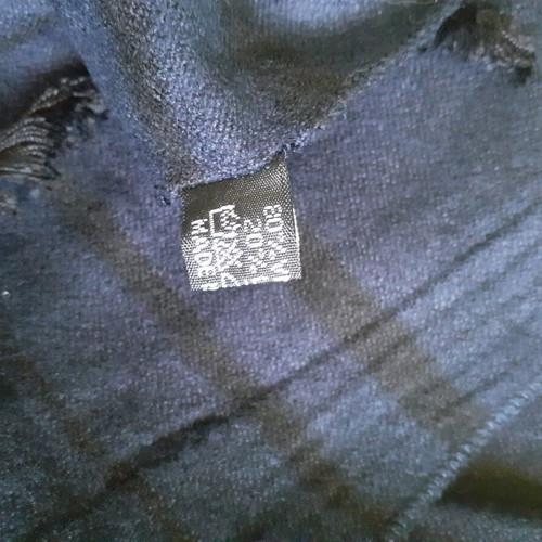 Thin scarf like new, dark blue with black stripes