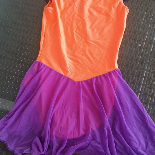 Handmade orange-purple dance dress for 7–8 years like new