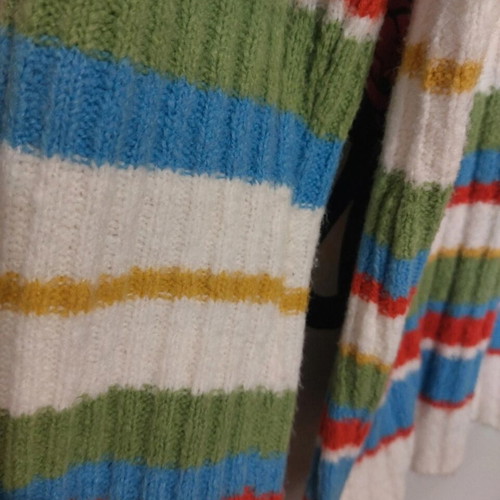 Simple colorful turtleneck sweater, size M