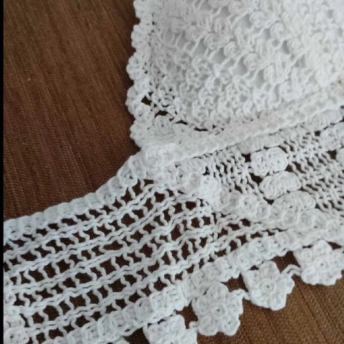 Crochet crop top boho off white new, one size