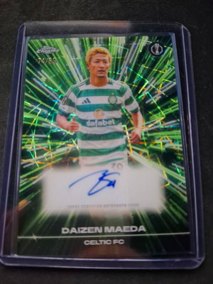 Topps Chrome UCC 25/26 Daizen Maeda Black Laser Auto /99 Celtic FC κάρτα σαν καινούργιο