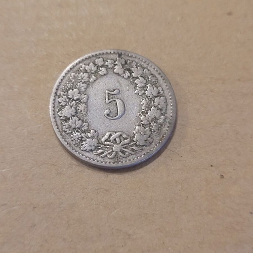 Switzerland 5 Rappen 1880 coin used