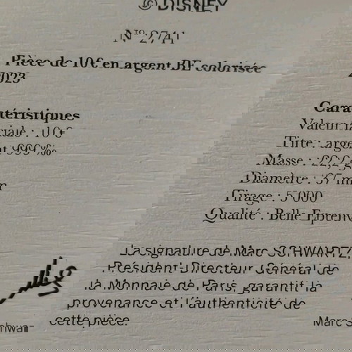 Συλλεκτικό ασημένιο νόμισμα Disney 100 χρόνια σαν καινούργιο