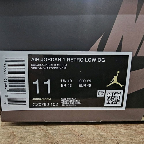 Jordan 1 Low Mocha like new, size 45